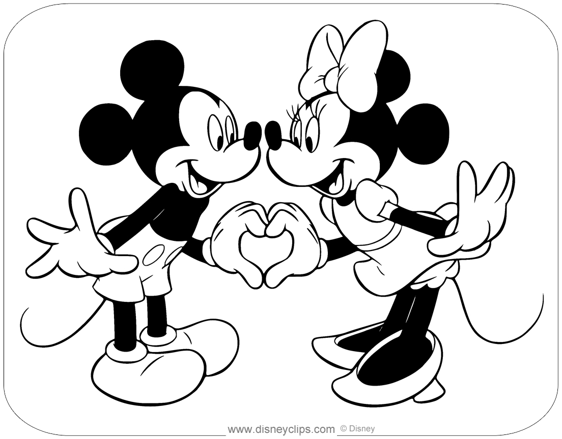 Disney Valentine'S Day Coloring Pages (2) | Disneyclips serapportantà Dessin Mickey Et Minnie
