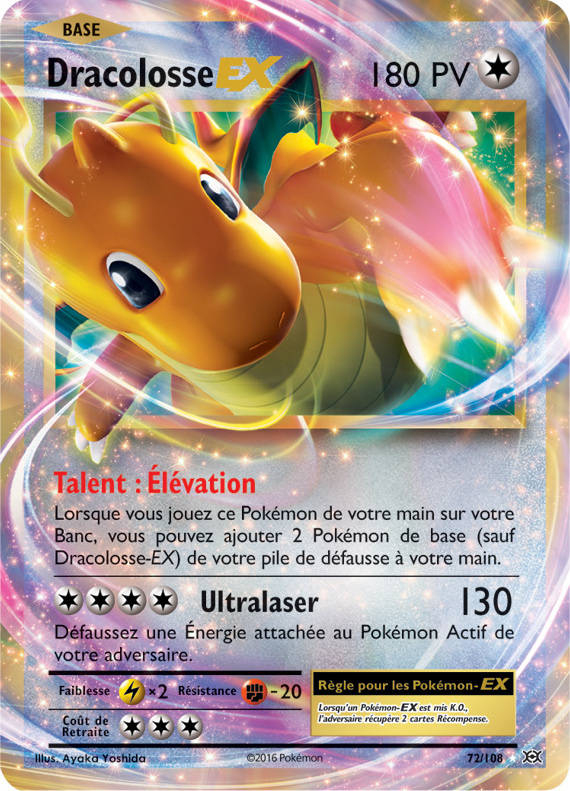 Dracolosse Ex - Carte Pokémon 72/108 Pokémon Xy Evolutions à Dessin Dracolosse