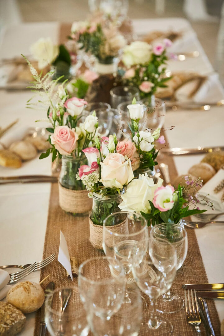 ☆Des Magnolias Sur Ma Voie Lactée☆: Mariage Champêtre Chic Rose Clair à Déco Table Baptême Champêtre