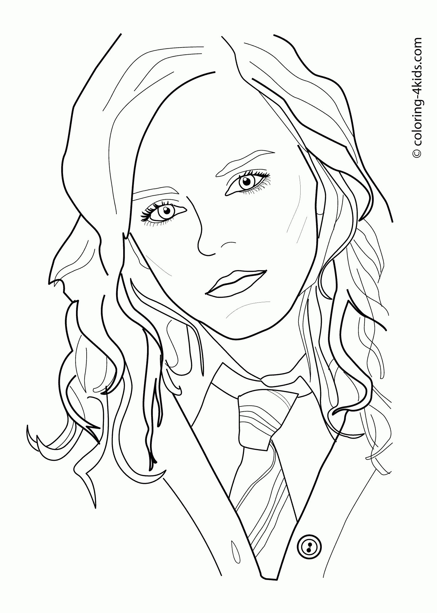 Emma Watson Coloring Pages For Kids, Printable Free Coloring Books avec Hermione Granger Coloriage Hermione