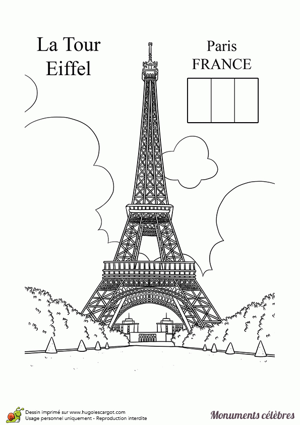 Envole-Toi Pour Paris Dans Ce Dessin À Colorier De La Tour Eiffel tout Coloriage Tour Eiffel À Imprimer