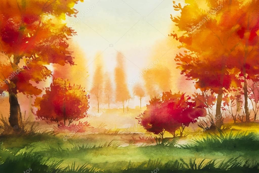 Épinglé Par Nancy Chique Sur Aquarelle | Paysage Automne, Paysage dedans Paysage Aquarelle Facile