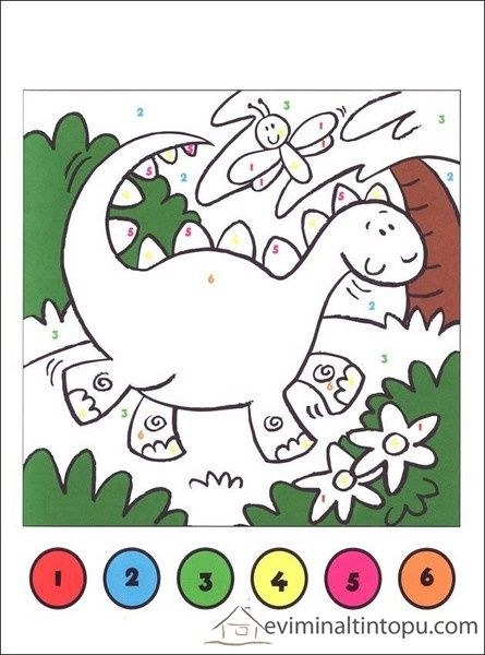 Épinglé Sur 4.6Yaş dedans Coloriage Magique Dinosaure