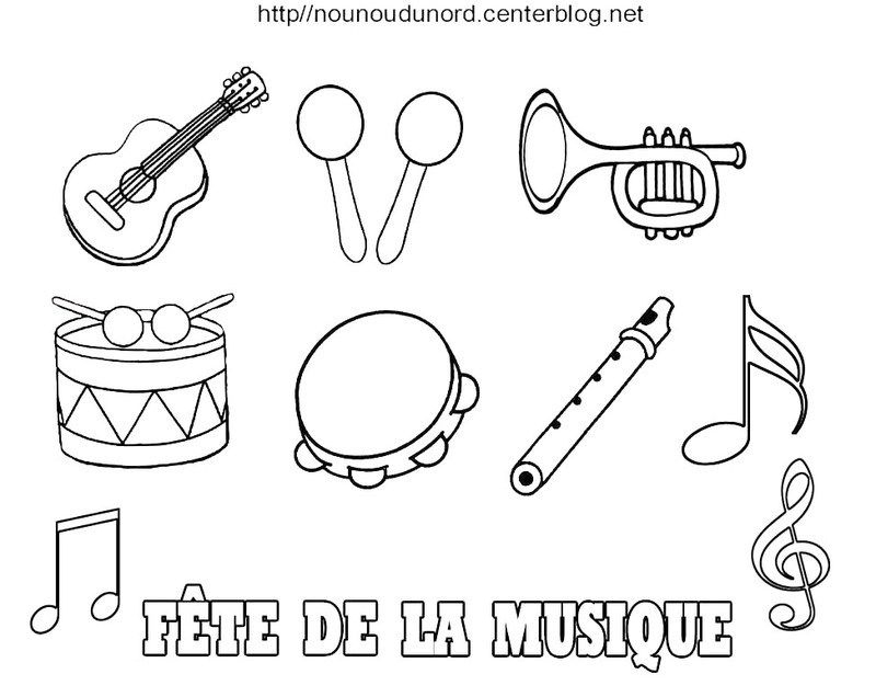 Épinglé Sur Instruments De Musique Maternelle encequiconcerne Page De Garde Musique À Imprimer