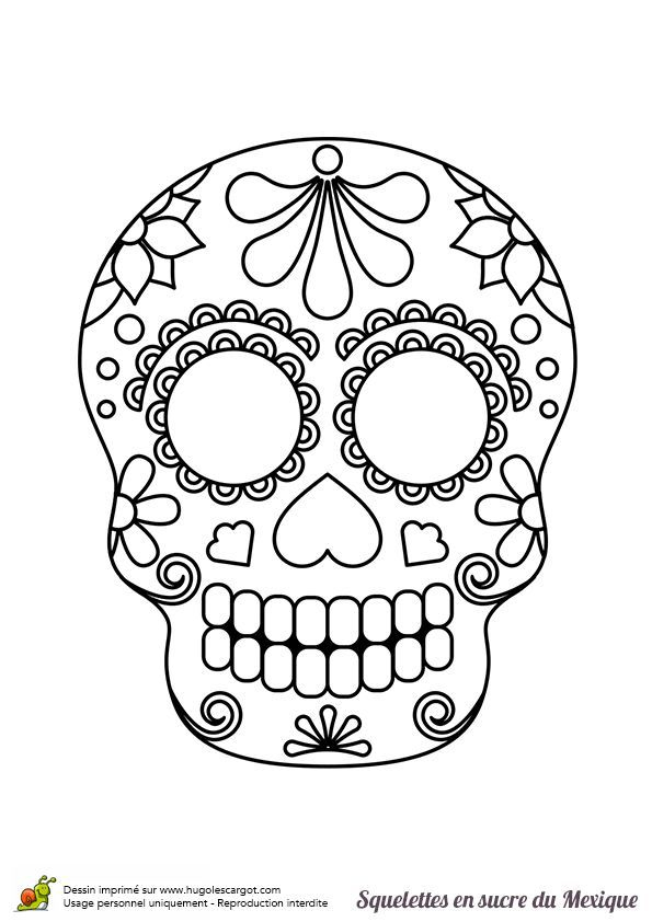 Épinglé Sur Mis Favoritos avec Coloriage Tête De Mort Mexicaine