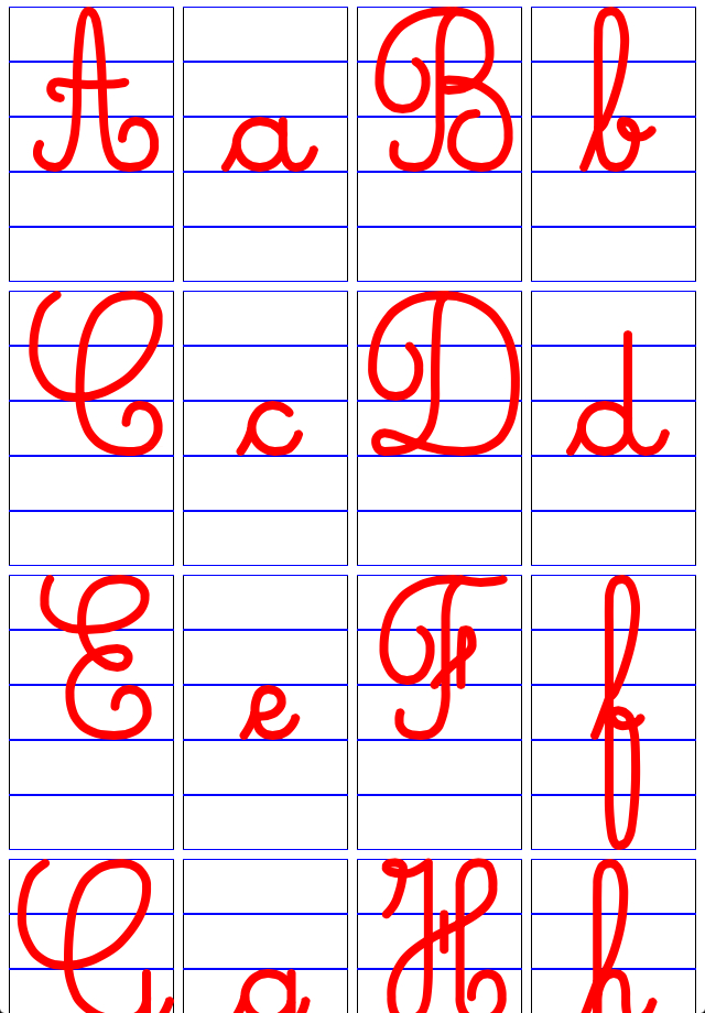 Escribir Las Letras Del Alfabeto, Abecedario En Cursiva, Letras pour Lettre Majuscule Cursive