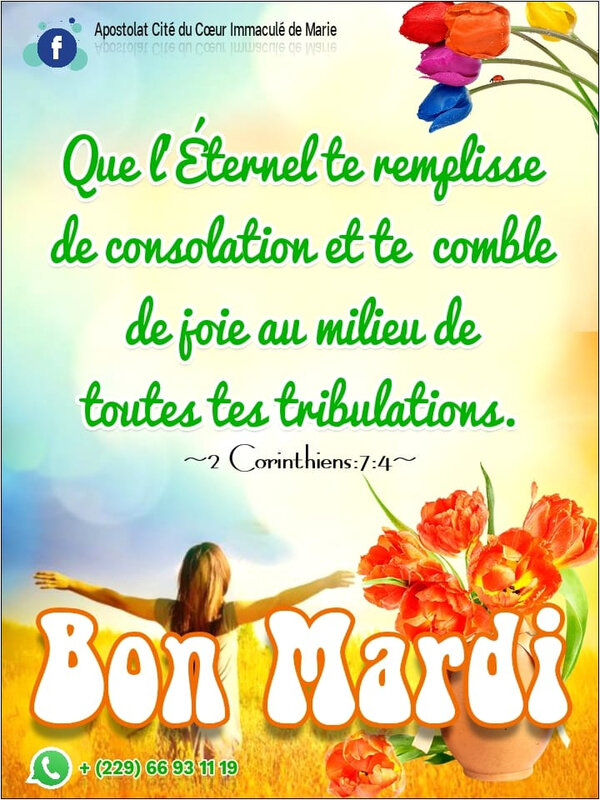 🌺Bon Mardi À Toi Dans Le Nom Glorieux De Jésus-Christ De Nazareth 🌺 # dedans Bon Mardi Citation