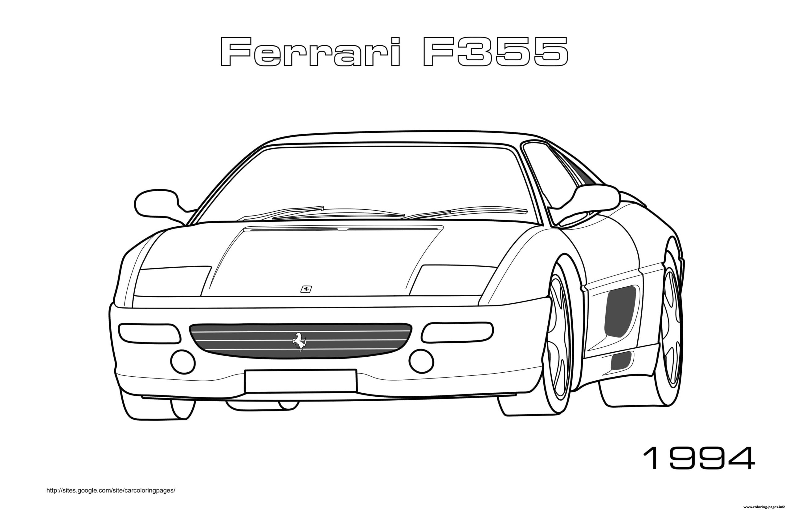 Ferrari F355 1994 Coloring Page Printable serapportantà Dessin Ferari