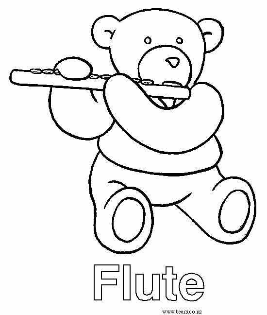 Flute Coloring Sheet - Google Search | Free Flute Sheet Music, Flute à Coloriage Flute