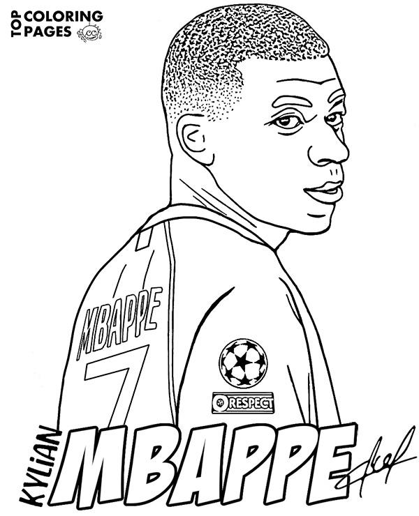 Free Kylian Mbappe Coloring Page - Topcoloringpages intérieur Coloriage Haaland
