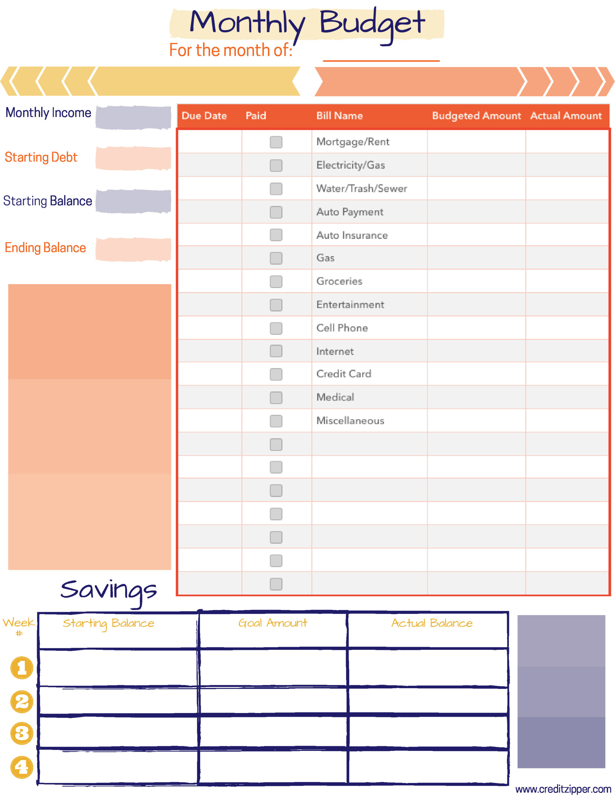 Free Monthly Budget Planner Printable | Credit Zipper avec Budget Planner Pdf Gratuit