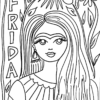 Frida Kahlo Coloring Pages - Scenery Mountains pour Frida Kahlo Coloriage