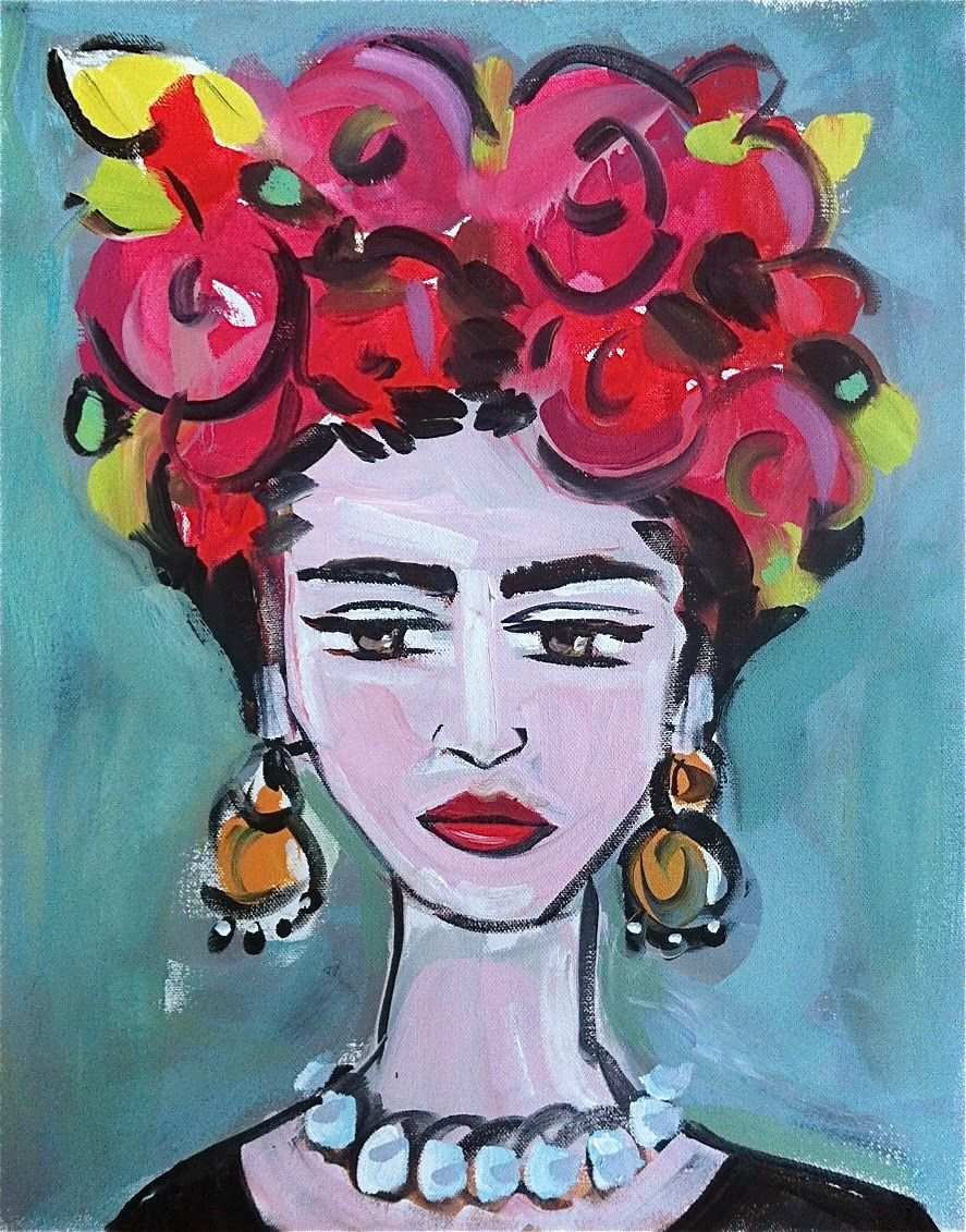 Frida Kahlo Portrait | Kahlo Paintings, Frida Kahlo Paintings, Frida serapportantà Dessin Frida Kahlo Facile