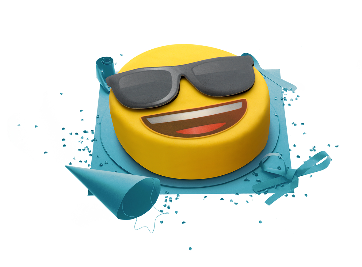Gâteau Smiley En Pâte À Sucre, Gâteau Emoji En Pâte À Sucre Pour pour Emoji Anniversaire Gratuit Animé