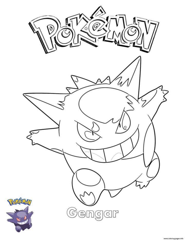 Gengar Pokemon Coloring Page Printable serapportantà Ectoplasma Coloriage