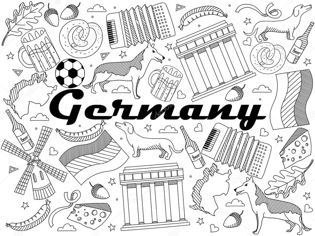 Germany Coloring Book Vector Illustration Stock Illustration By destiné Drapeau Allemagne À Colorier