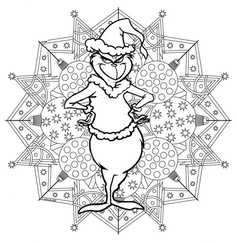 Grinch Coloring Pages For Adults - Pandafemininablogue tout Grinch Coloriage