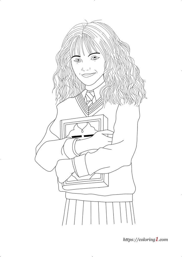 Harry Potter Realistic Hermione Coloring Page - Free Coloring Sheet serapportantà Hermione Coloriage