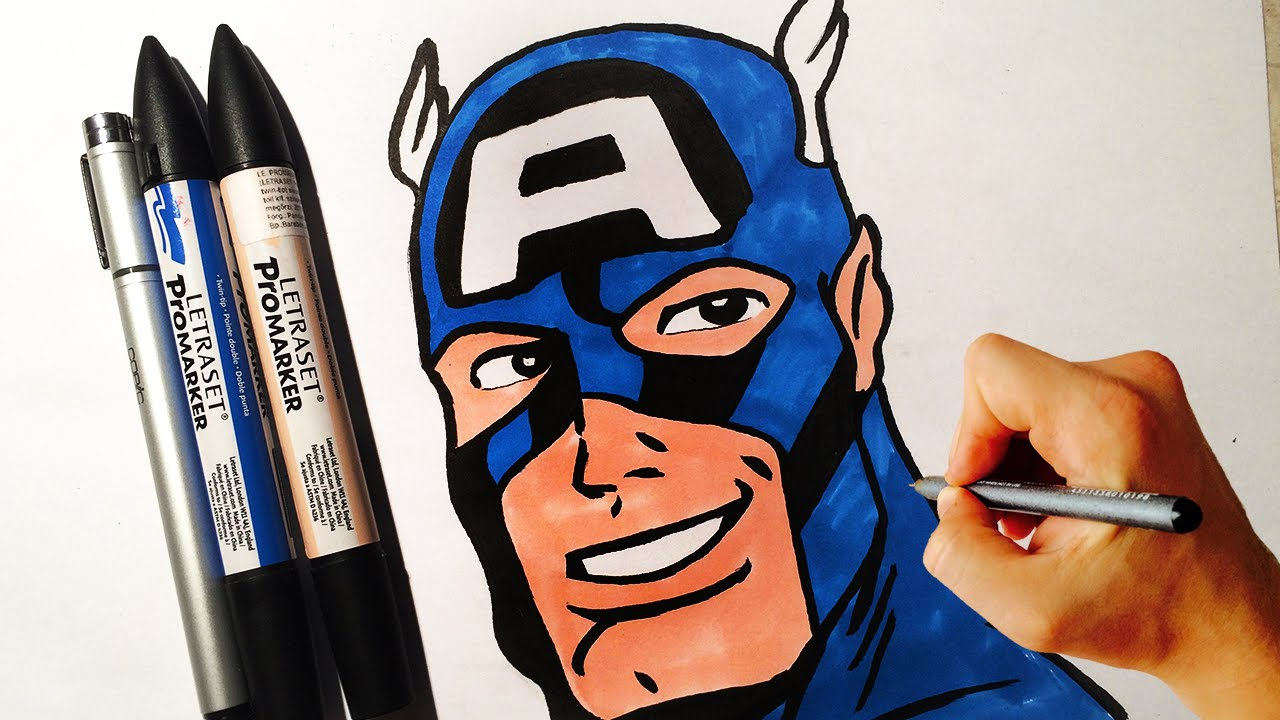 How To Draw Captain America From Civil War Marvel Comics Easy Drawing pour Captain America Dessin