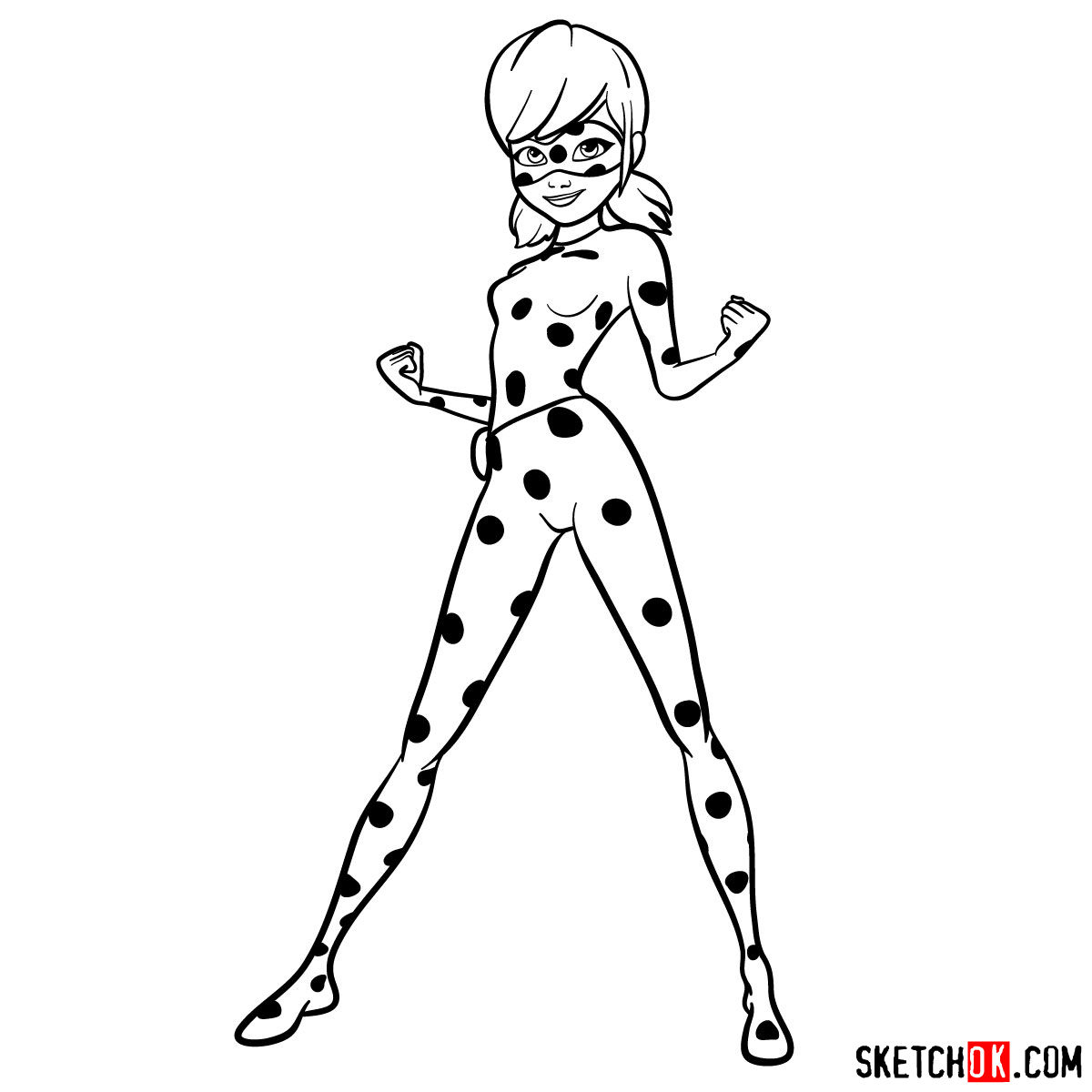 How To Draw Ladybug And Cat Noir Characters - Sketchok encequiconcerne Dessin Ladybug