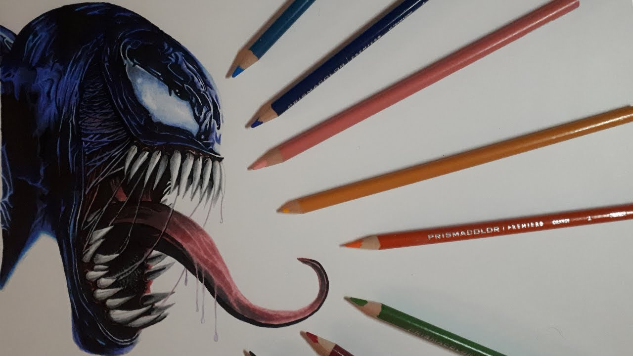 Je Dessine Venom (Tom Hardy) Avec Des Crayons Prismacolor | Drawing pour Venom Dessin