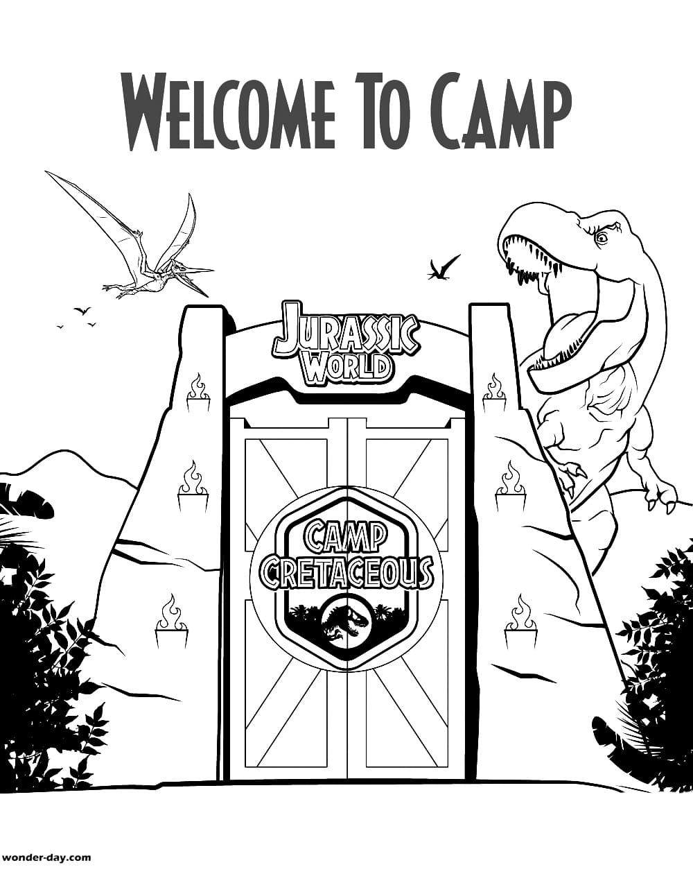 Jurassic World Camp Cretaceous Coloring Pages | Netflix destiné Dessin Jurassic Park