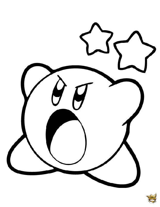 Kirby En Colère Est Un Coloriage De Kirby à Kirby Coloriage