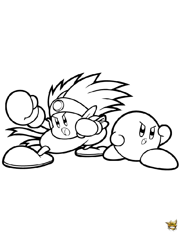 Kirby Knuckle Joe Est Un Coloriage De Kirby destiné Coloriage Kirby Et Ses Amis