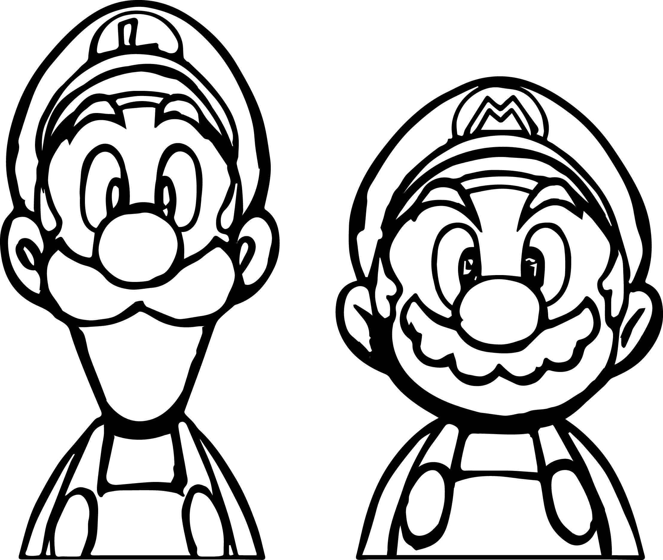 Kleurplaten Luigi à Coloriage Luigi