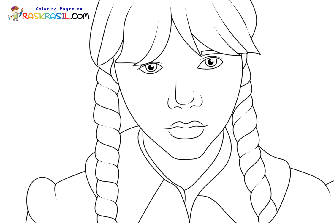 Kolorowanki Wednesday Addams | Malowanki Do Wydruku intérieur Coloriage Mercredi Addams À Imprimer