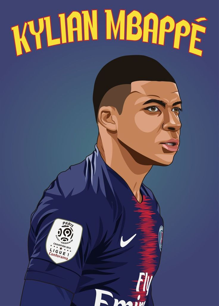 'Kylian Mbappe' Poster By Ades Creative | Displate | Football Drawing destiné Dessin Mbappe Facile