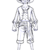 Learn How To Draw Monkey D. Luffy Full Body From One Piece (One Piece avec Luffy Noir Et Blanc