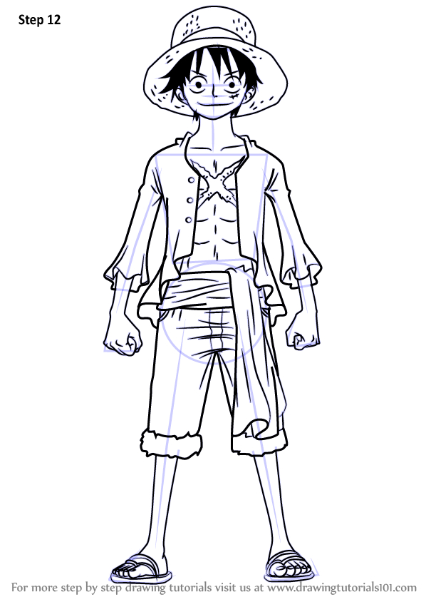 Learn How To Draw Monkey D. Luffy Full Body From One Piece (One Piece dedans Dessin A Imprimer Luffy
