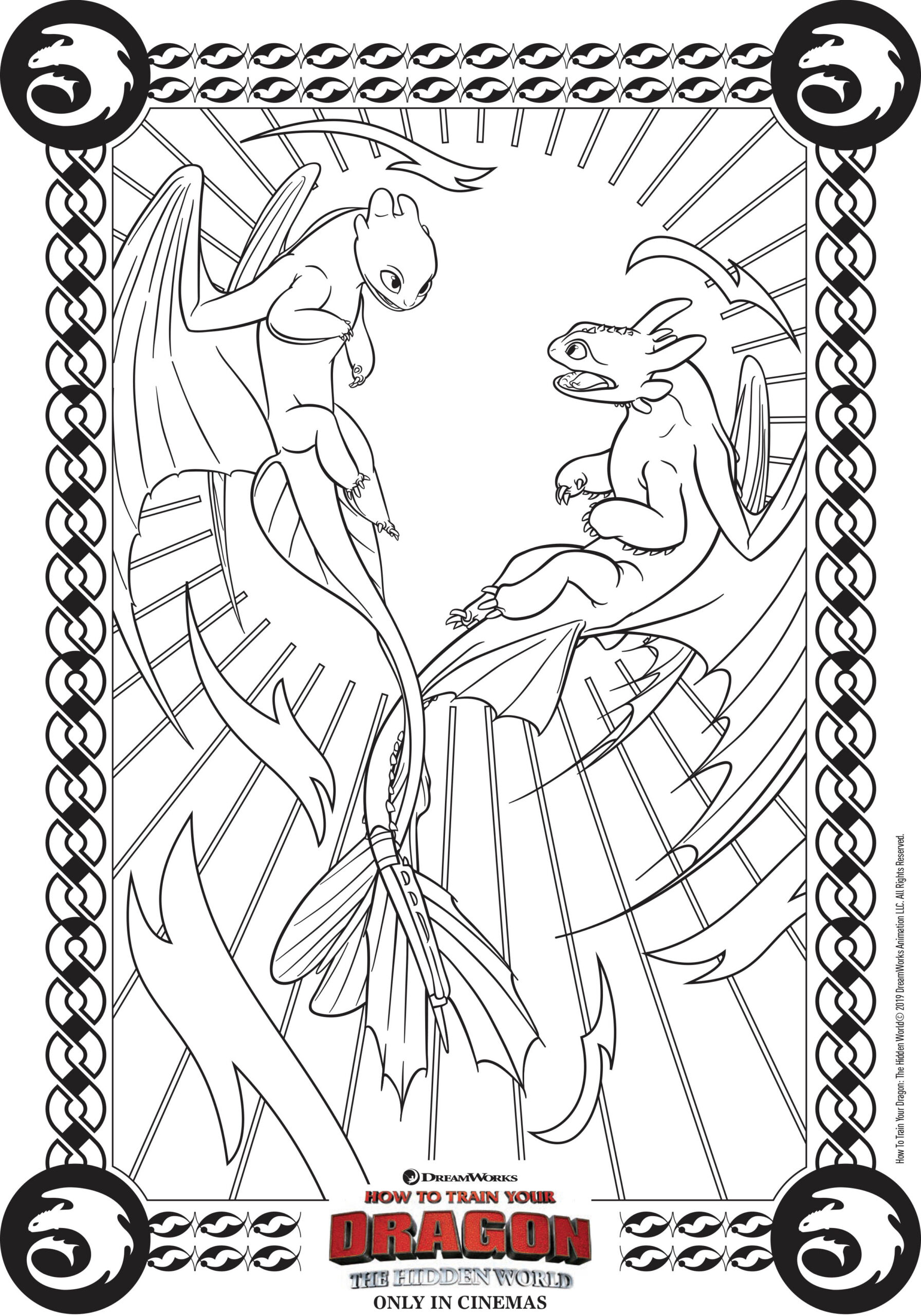 Les Dragons Amoureux - Coloriage Dragons 3 Pour Enfants serapportantà Krokmou Coloriage