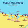 Les Plages Et Les Stations Balnéaires De La Côte D'Argent Sur L'Océan dedans Carte Côte Atlantique