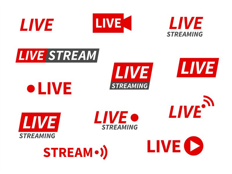 Live Streaming Icons. Broadcasting Video News, Tv Stream Screen Banner intérieur Stream De Ouf