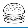 Livre De Coloriage, Hamburger Illustration De Vecteur - Illustration Du dedans Coloriage Hamburger Frite
