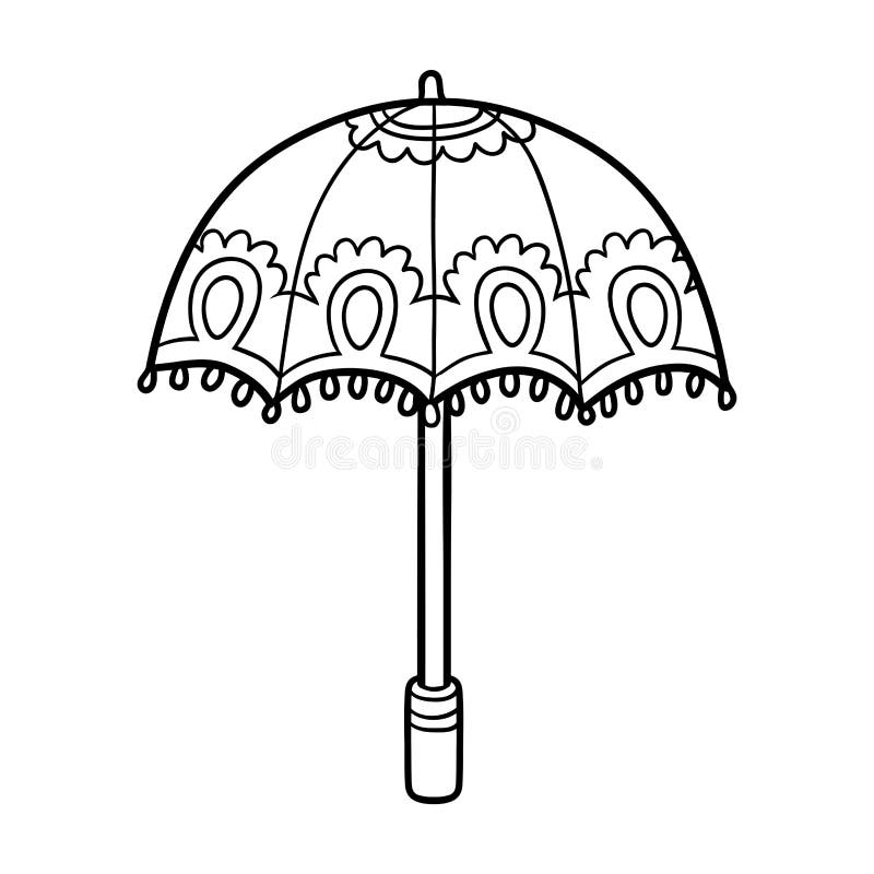 Livre De Coloriage Pour Des Enfants, Parapluie Illustration De Vecteur dedans Parapluie Coloriage