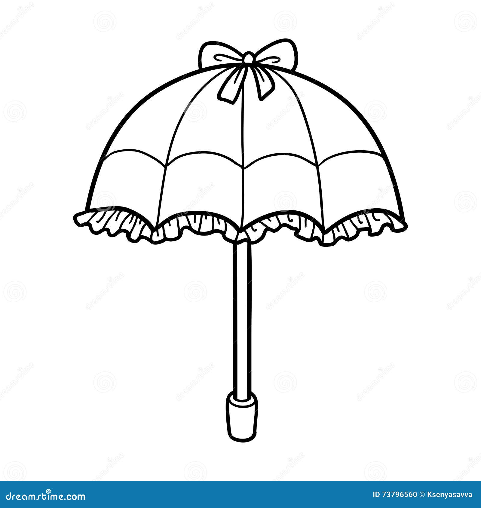 Livre De Coloriage Pour Des Enfants, Parapluie Illustration De Vecteur intérieur Parapluie Coloriage