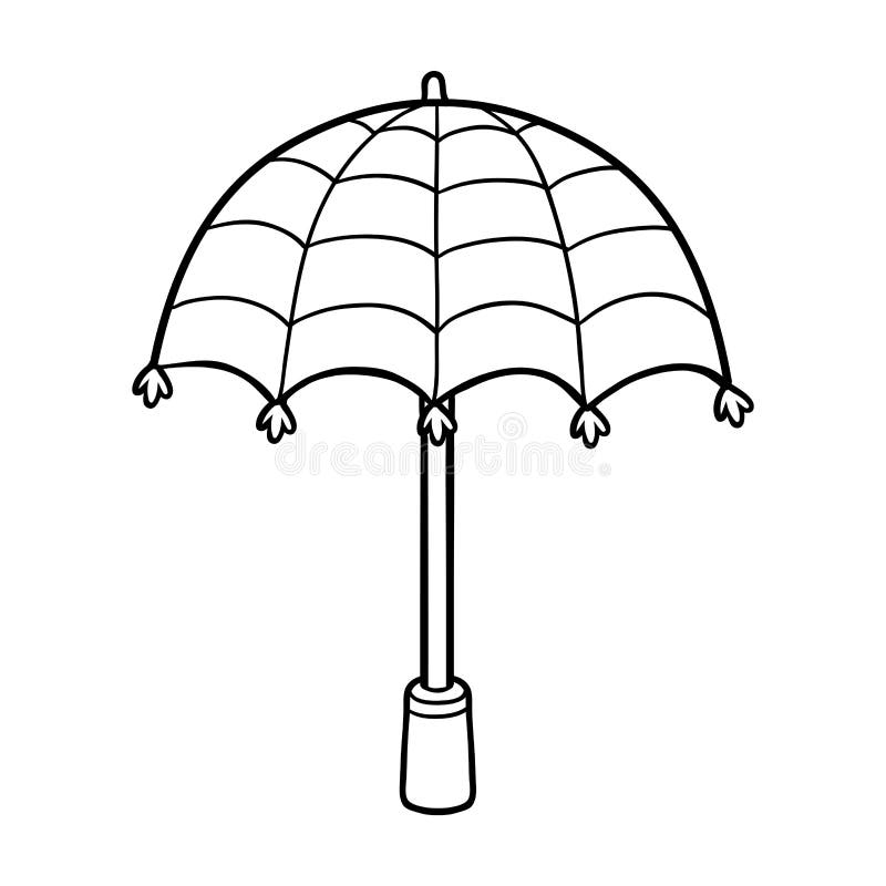 Livre De Coloriage Pour Des Enfants, Parapluie Illustration De Vecteur tout Parapluie Coloriage