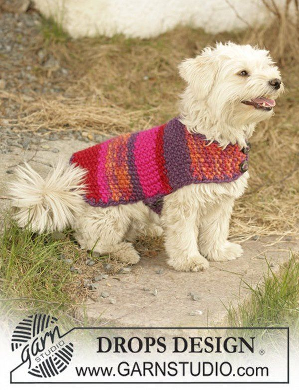 Manteaux Pour Chiens - Fleurs Et Applications Au Crochet avec Gratuit Patron Manteau Chien Pdf