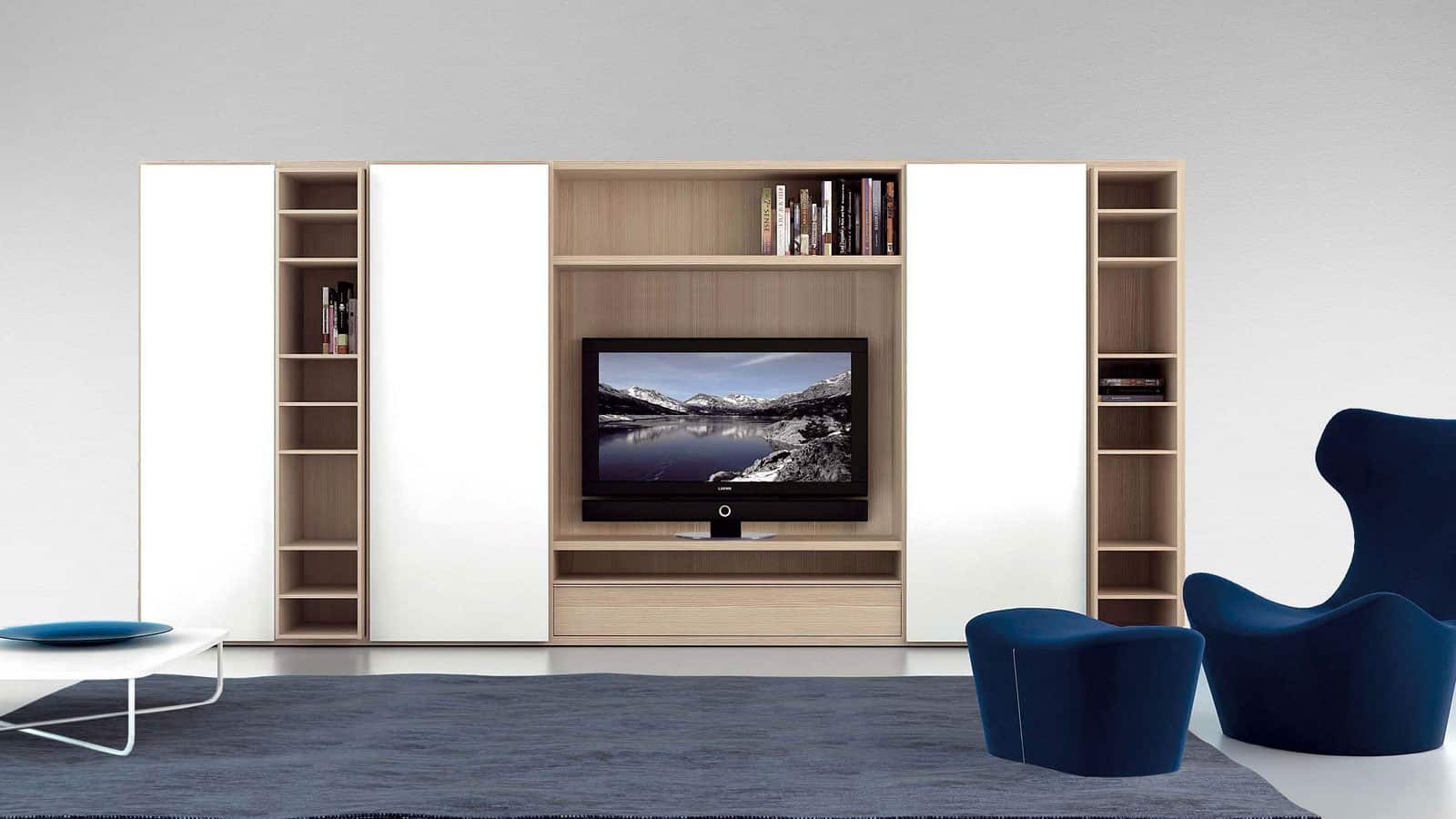 Meuble Tv Bibliothèque | Salon | Optimal Annecy avec Bibliothèque Avec Tv Intégrée