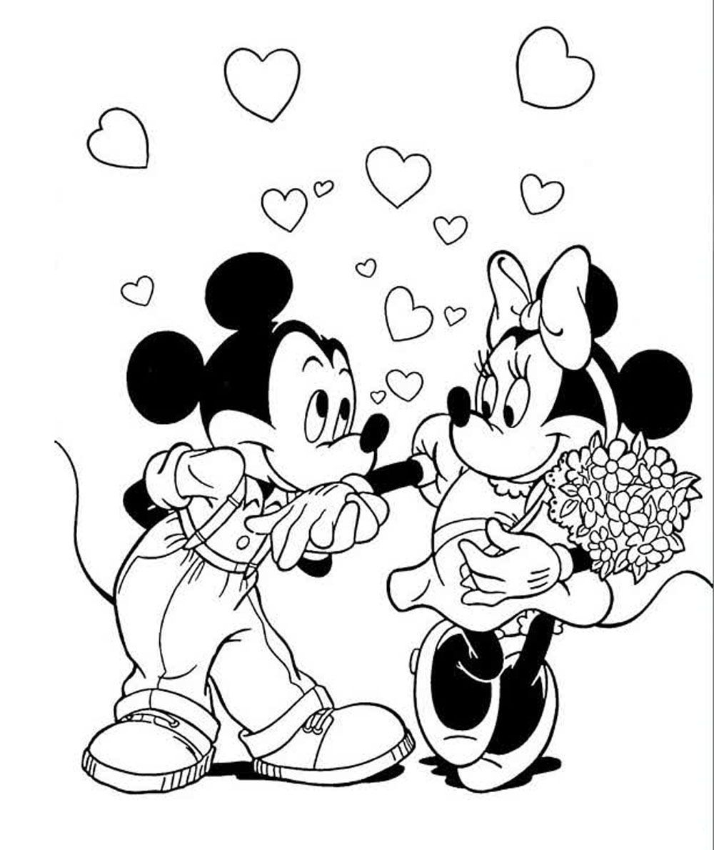 Mickey And Minnie Drawing At Paintingvalley | Explore Collection Of serapportantà Mickey Et Minnie À Colorier