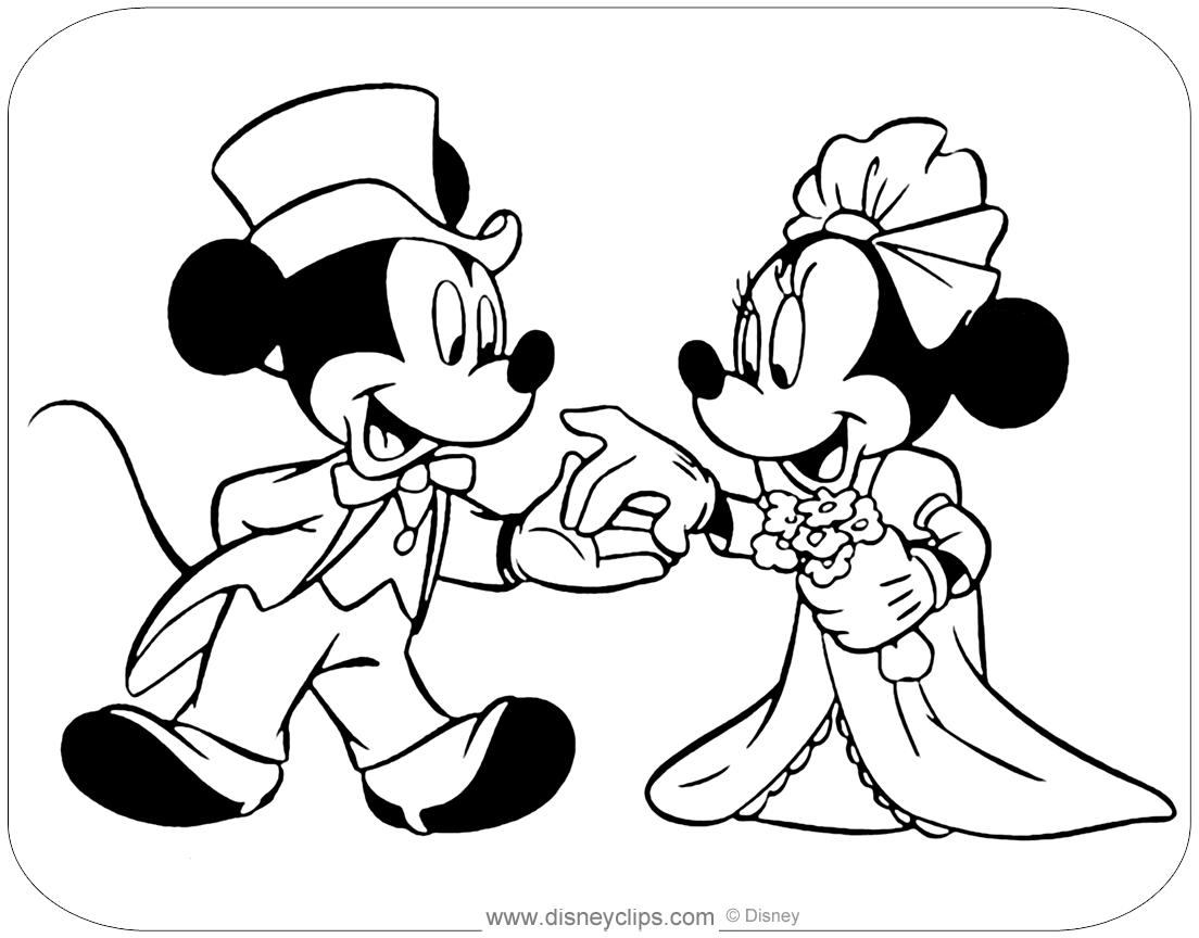 Mickey And Minnie Mouse Coloring Pages | Disneyclips concernant Dessin Mickey Et Minnie