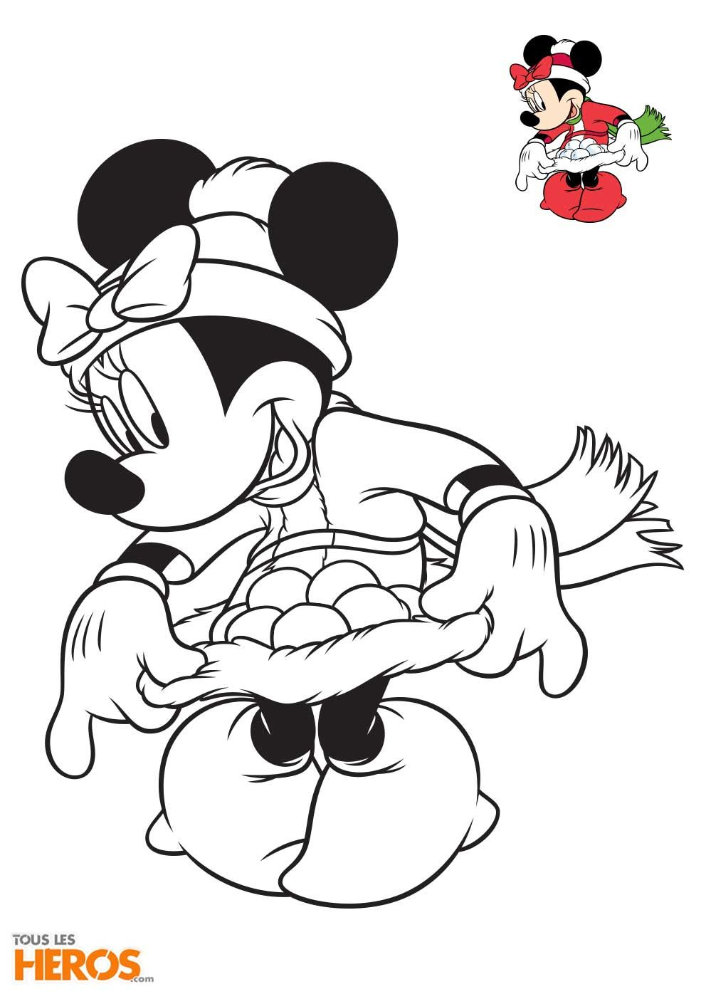 Mickey Et Minnie Préparent Les Fêtes De Fin D&amp;#039;Année ! Coloriez-Les Ici dedans Dessin Mickey Et Minnie
