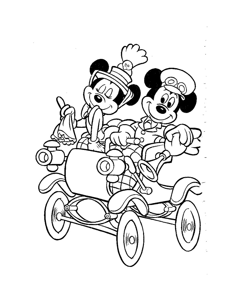 Mickey Minnie Carosse - Coloriage Mickey Et Ses Amis Pour Enfants dedans Coloriage Mickey Et Ses Amis