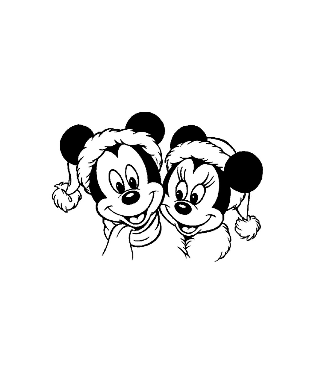 Mickey Minnie Chapeau Noel - Coloriage Mickey Et Ses Amis Pour Enfants serapportantà Minnie Et Mickey Coloriage