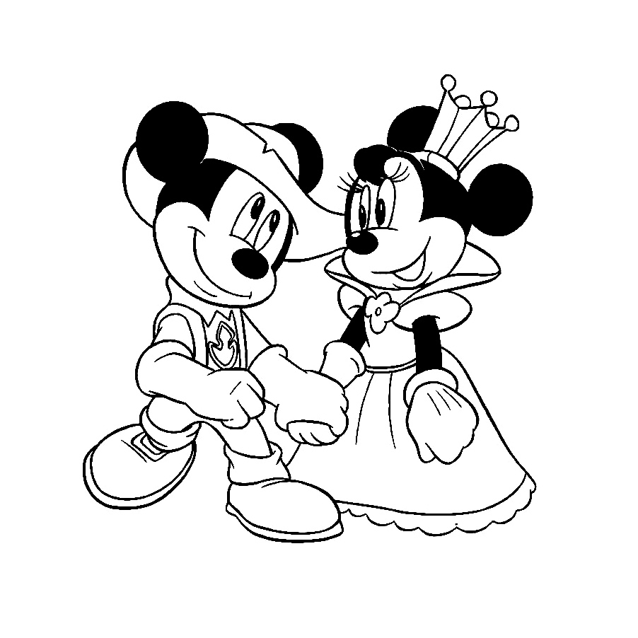 Mickey Minnie Prince - Coloriage Mickey Et Ses Amis - Coloriages Pour encequiconcerne Coloriage Mickey Et Ses Amis