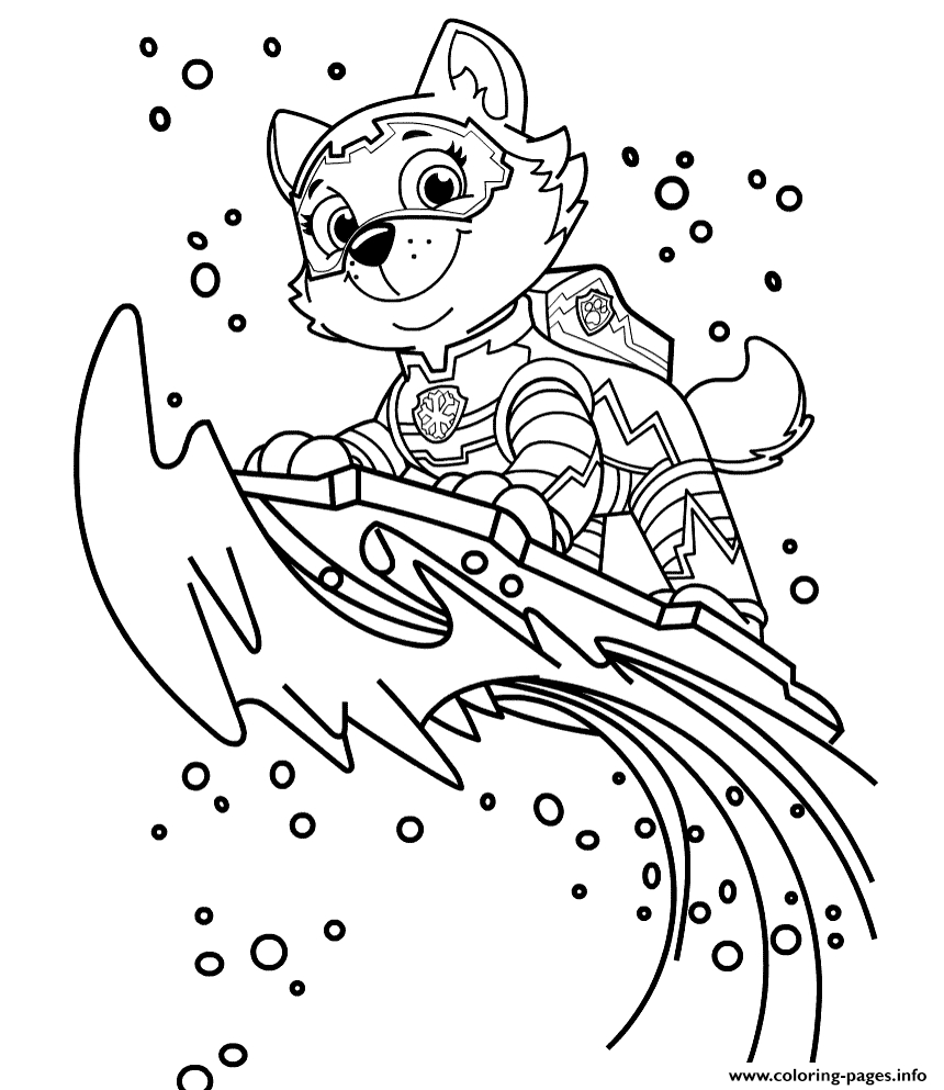 Mighty Pups Paw Patrol Everest Coloring Page Printable tout Coloriage Everest
