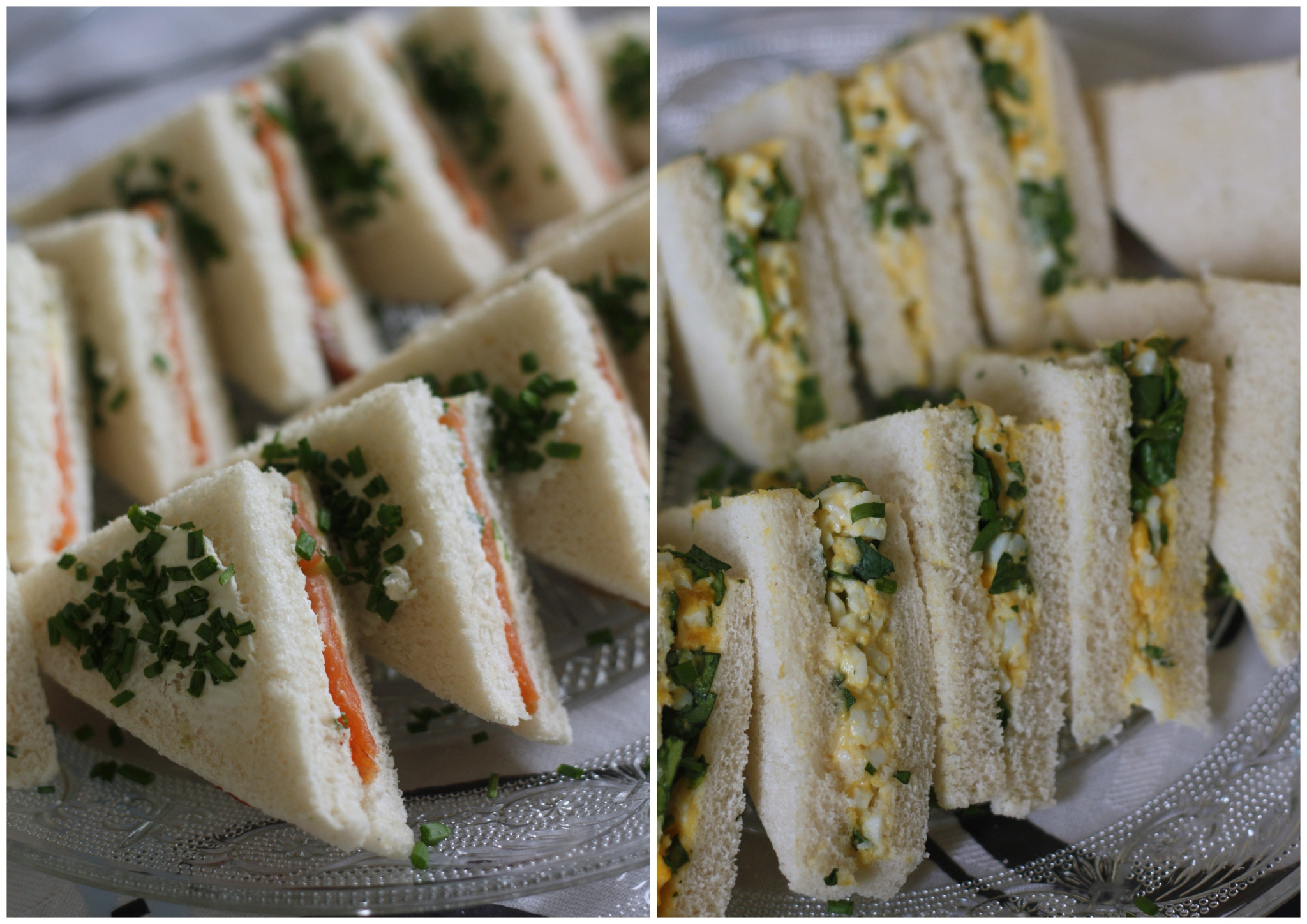 Mini Sandwiches Comme Pour Un Tea-Time Anglais : Saumon Fumé, Oeufs concernant Mini Sandwich Pour Buffet